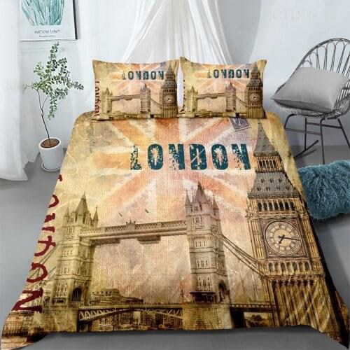 City Scenery Bedding Set Luxury Modern Duvet Cover Sets Adults Large Size Bed Linen Queen King Single Size Dropshipping