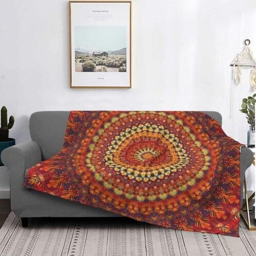 Mandala Blanket Fleece Spring/Autumn Tribal Gypsy Hippie Breathable Lightweight Throw Blanket for Home Bedroom Bedspread