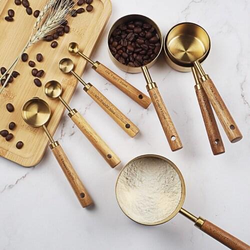 Acia Wood Handle Measuring Spoon Measuring Cup Bakery Tools Kitchen Appliance Accessories