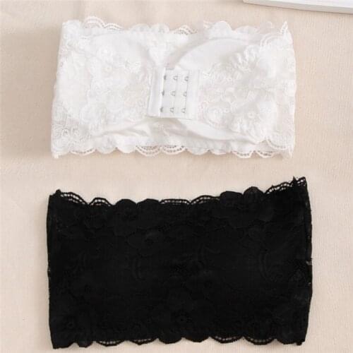 Fashion Black White Strapless Seamless Womens Sexy Casual Lace Wrap Tube Top Tops Women Stretch Sexy Soft Bra Underwear 2019