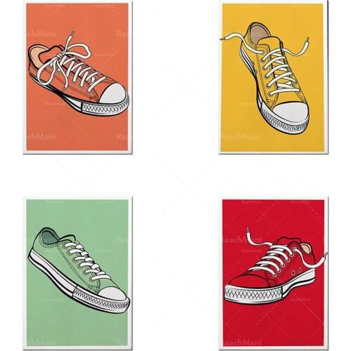 Série d'affiches de baskets classiques, estampes d'art mural, baskets à la mode, affiches imprimées, baskets rétro