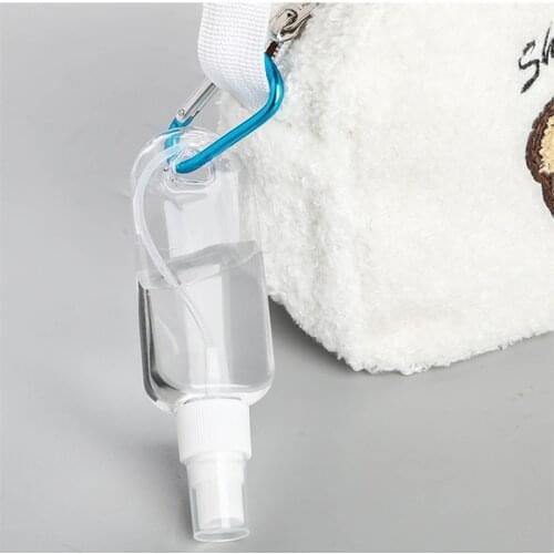 New Disinfection Alcohol Spray Bottle Transparent Hand Sanitizer Bottle Empty Bottle Lotion Portable Hook Key Ring Sub-bottle