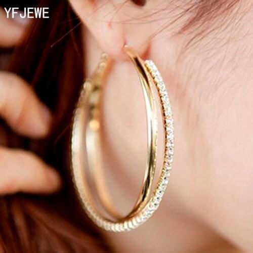 YFJEWE New Big Round Hoop Earring For Women Wholesale Fashion Earrings Simple Pierced For Evening Party #E008