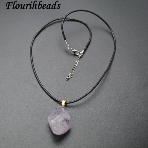 Natural Amethyst Freeform Nugget Surface Cutting Stone Pendant Fashion Woman Necklace Gemstone Jewelry