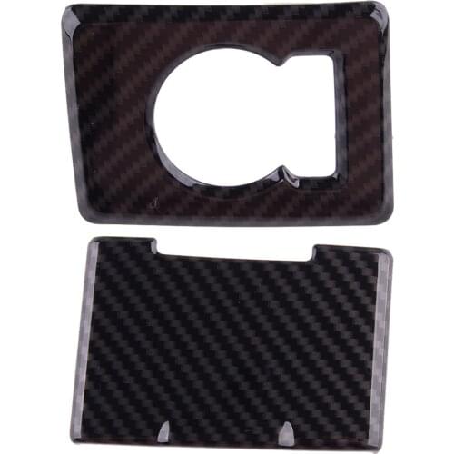 2Pcs Car Power Outlet Panel & 4WD Switch Cover Cap Trim Bezel Carbon Fiber Style Black Plastic Fit for Ford F150 2015 2016 2017