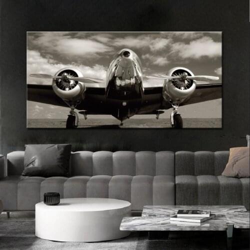 Posters and Prints on Canvas Wall Art Canvas Painting Classic Vintage Airplane Pictures Home Decoration for Living Room No Frame