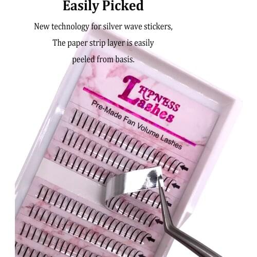 Premium Soft Natural Silk 5D Eyelashes Extension Premade Volume Fans Pre-Fanned Long Stem Makeup Tools 100% Hand-Made