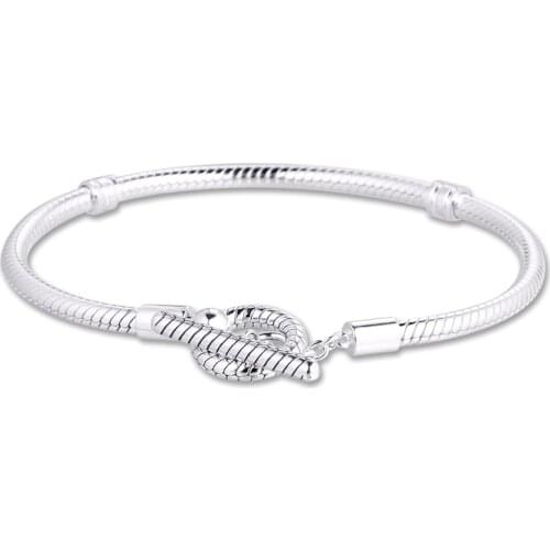 Silver 925 Snake Chain 925 Sterling Silver Womens T Strap Snake Chain Bracelets Bangles DIY Charm Bracelets