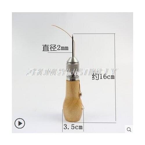 Hand-stitched leather cone needle crochet tool DIY manual needle cone straight hook curved hook hole cone repair shoe needle