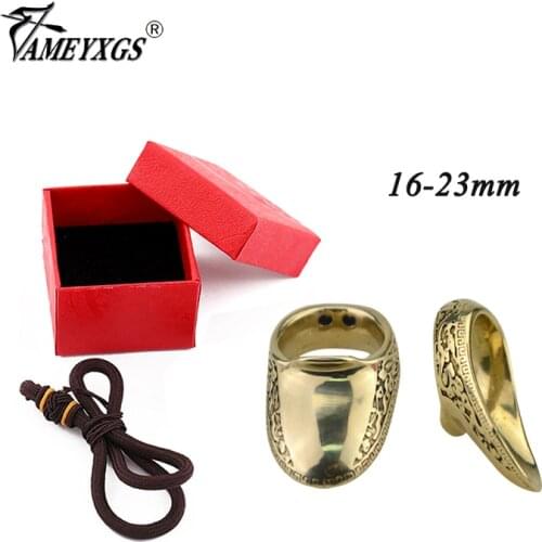 1pc Archery Finger Guard Brass Shooting Ring Bow And Arrow Shooting Sports Finger Protective Gear 16-23mm Traditional Thumb