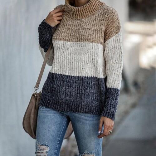 Sweater Women Pullover 2021 womens long-sleeved Loose Sweater Turtleneck Sweater Women Winter Warm Sweaters Dropshipping SJ3226