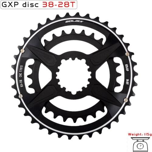GXP mountain bike crankset bicycle sprocket 38T/28T aluminum alloy CNC machining double-layer disc