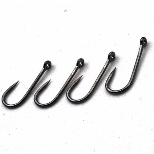 100pcs/Bag Fishing Hook No Barb hook Carp Fishing Hooks Black Nickle New 14