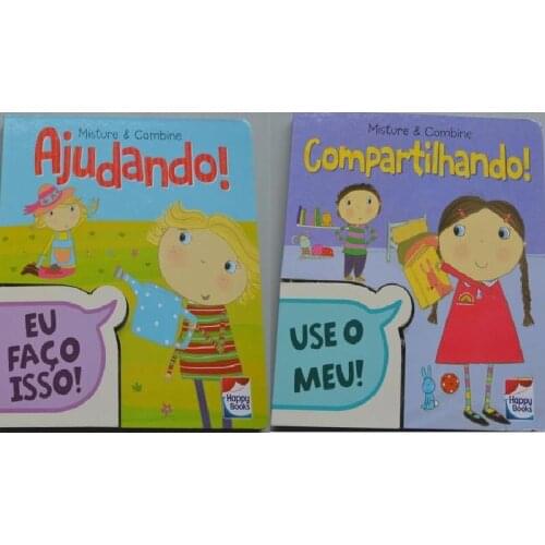 2 Books Parent Child Kids Toddler Trottie Baby Portuguese Book Early Education Enlightenment Cute Picture Cardboard Libros Age 2