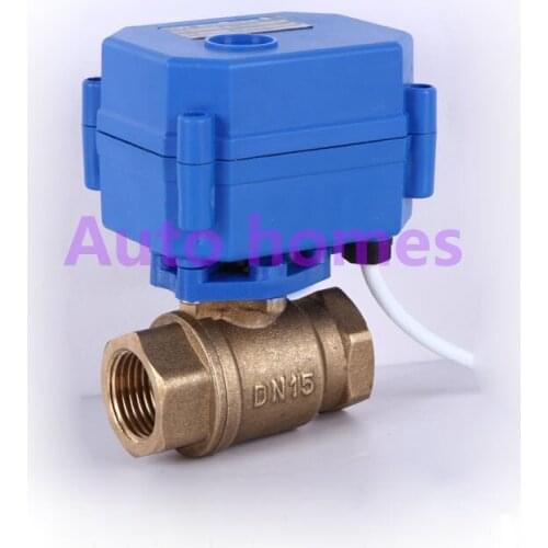 2 way Electrical Ball Valve 1/2" DN15 DC5V Brass Motorized Ball Valve CR-01/CR-02/CR-05 Wires solenoid valve for water