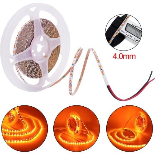 4mm Narrow Width LED Strip Light 12V 2835 120Leds/m 5m Flexible LED Tape Backlight Light Ribbon White,Warm White,Natural,Orange