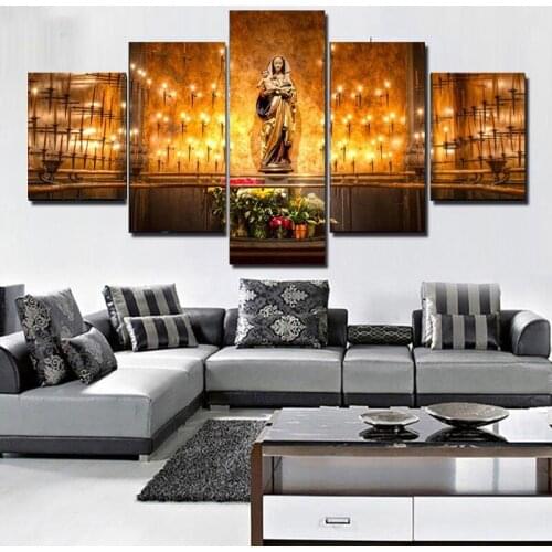 5D Diy diamond Embroidery 5Piece Catholic Virgin Mary picture full Square Round Drill Rhinestone home decorations ReligionZP-589