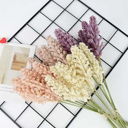 6Pcs/Bundle PE Lavender Artificial Flower Vanilla Spike Home Plant Wall Decoration Bouquet Wedding Party DIY Scrapbook Flowers 8