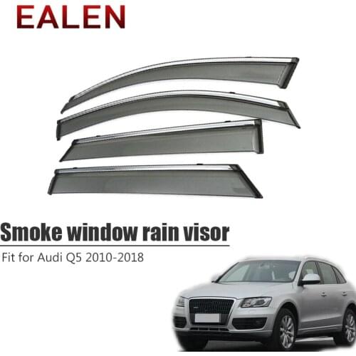 EALEN For Audi Q5 2010 2011 2012 2013 2014 2015 2016 2017 2018 Deflectors Guard Accessories 4Pcs/1Set Smoke Window Rain Visor