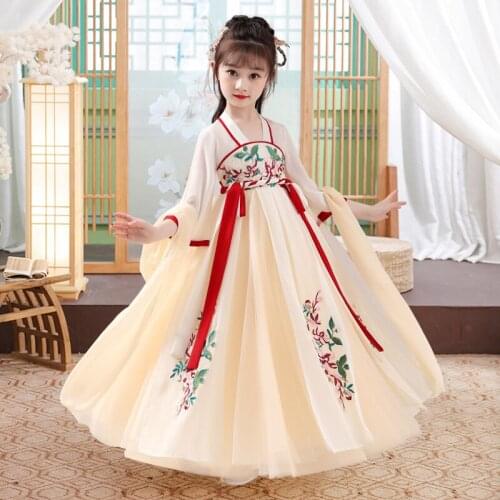 Kids Dresses Girls Hanfu Ancient Chinese Style Traditional Princess Dress Hanfu Cosplay Costume Girl Tang Suit Hanfus Vestido
