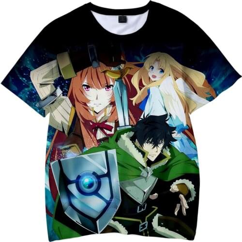 The Rising of The Shield Hero T-Shirt Anime Cosplay 3D Printed Streetwear Men Women Fashion Oversized T Shirt Harajuku Tees Tops