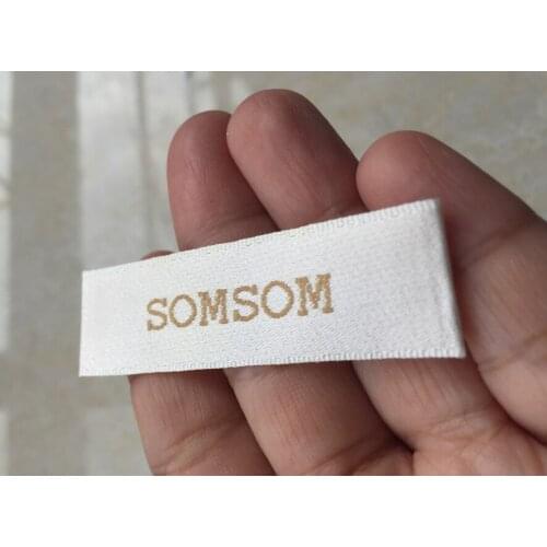 Custom cut folded clothing labels custom private brand woven labels and tags DSLBP09 (Please see instructions)
