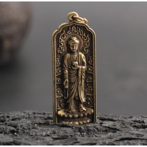 Collection Chinese Brass Carved Guan Yin Kwan-yin Bodhisattva Exquisite Small Pendant Statues