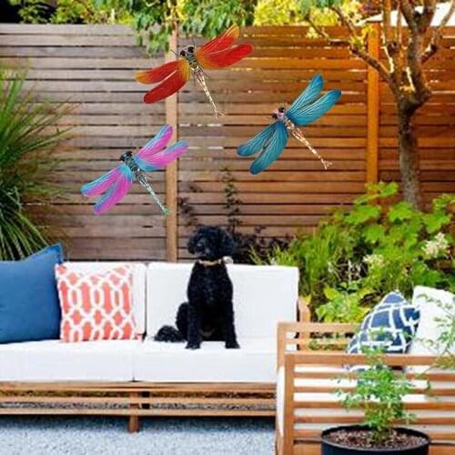 Metal Dragonfly Outdoor Wall Decor Set Of 3 Dragonfly Metal Wall Art For Deck Decor Garden Shed Or Outdoor Decorations