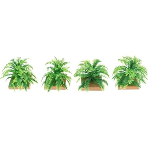 2PCS Miniature Plant Model Simulation Imitative Tree Shrub+Base Pedestal For Sand Table Building Architectural Model