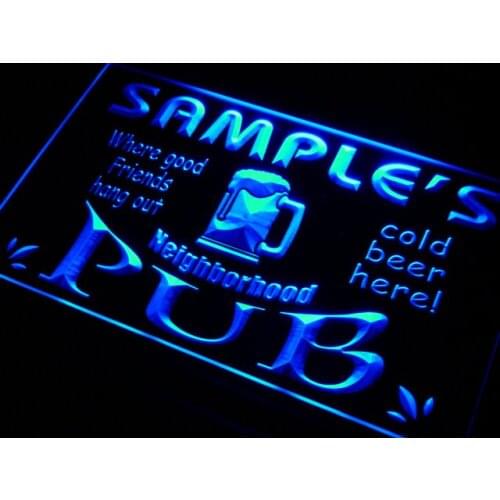 Pg-tm Name Personalized Custom Neighborhood Pub Bar Beer LED Neon Light Signs with On/Off Switch 7 Colors 4 Sizes