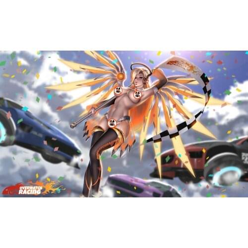 Printed silk or canvas OW sexy lady Mercy mei dva Ashe art poster 16x24 24x36 inch custom living room bedroom home wall picture