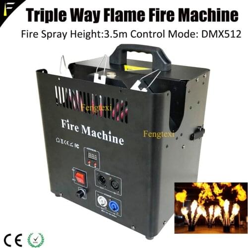 Stage DJ 3m Smokeless Blaze Fire Fountain 3 Triple Head Ignition Flame Fire Jet Machine with DMX512 Controlling for Night Club