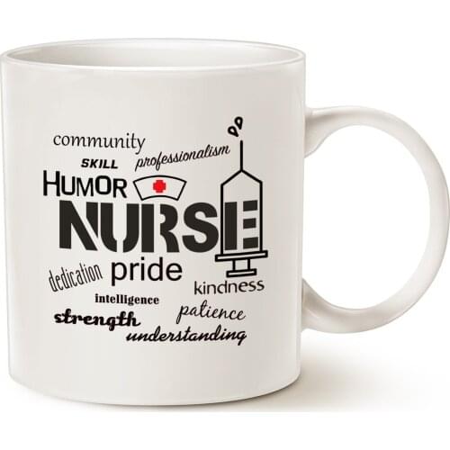 Nurses Day Inspirational Nurse Pride-Attributes Coffee Mug, Best Christmas Gifts for Nurse Cup White, 11 Oz