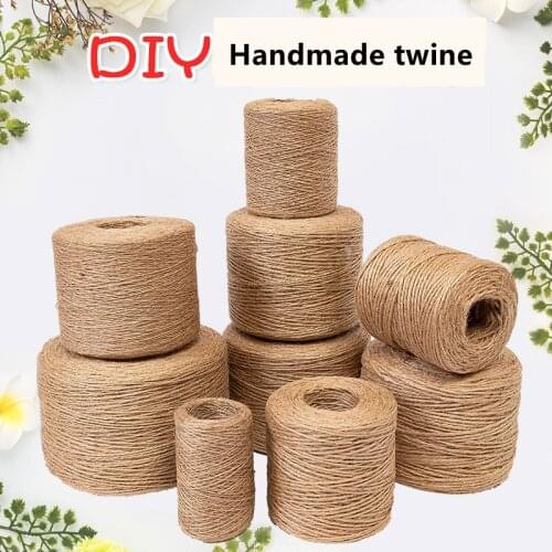1/1.5/2/3/4mm Jute Twine Cord Handmade Diy Material Rope Kindergarten Environment Decoration Bundle Retro Thick Hemp Rope Linen
