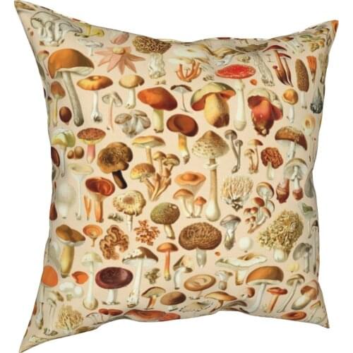 Vintage Mushroom Collection Pillowcase Printing Polyester Cushion Cover Decor Throw Pillow Case Cover Seat Drop Shipping 45*45cm