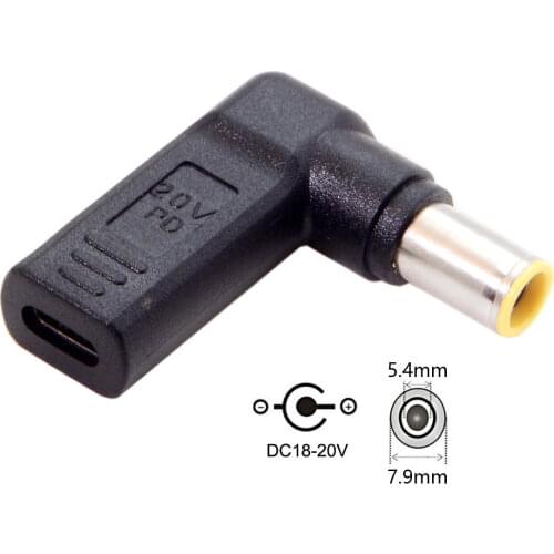 10pcs/lot USB 3.1 Type C USB-C to DC 20V 7.9*5.4mm Adapter PD Emulator Trigger 90 Degree Angled