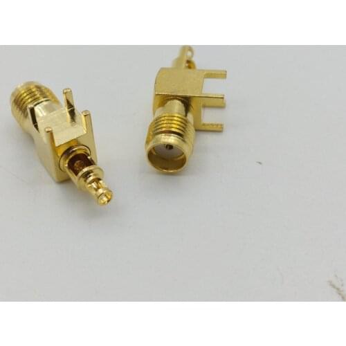 100pcs new Gold SMA Female Right Angle PCB Mount Solder Connector for 1.13 IPX U.fl cable