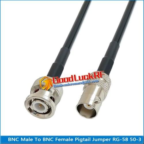 1X Pcs High quality Q9 BNC Male To BNC Female Connector Pigtail Jumper RG-58 RG58 3D-FB Extend cable 50 Ohm low loss