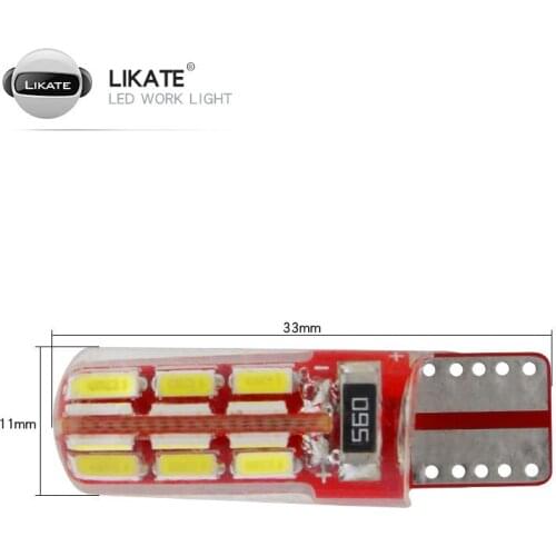 2pcs T10 W5W 194 24SMD 4014 LED Car Tail Bulb Brake Lights Reverse Lamp Daytime Running Signal Light