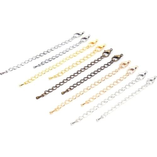 20Pcs/Lot Jewelry Lobster Clasp Extension Chains for DIY Necklace Jewelry Making High Quality