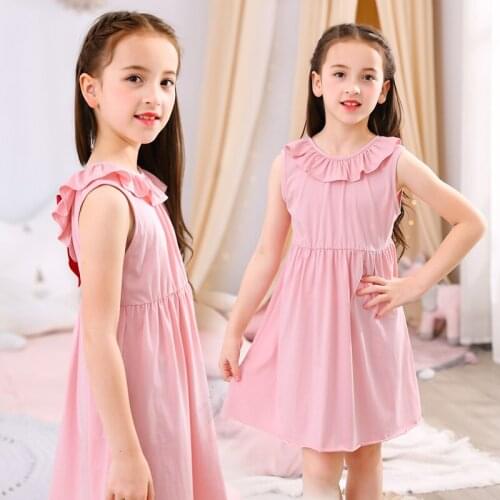 2019 Summer Girls Nightgowns Thin 100% Cotton Pajamas for Baby Princess nightdress Style Cute sleepwear High Quality 3y-10y