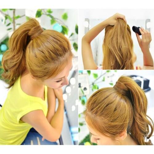 3 PCS Ponytail Holder Insert Lift Enhancer Hair Bump Insert Hair Styling Tools 9 Hair Ties for Girls Women Ladies