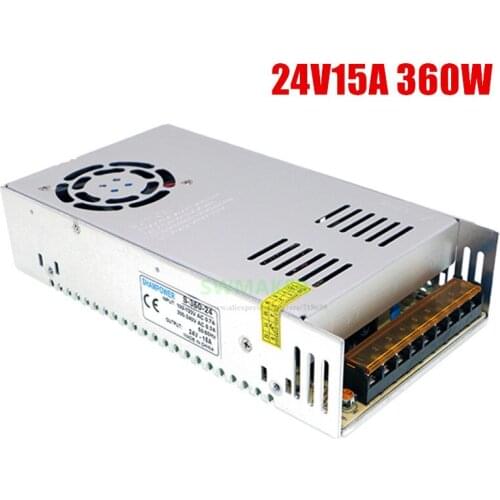 3D printer Power supply Output 24V 15A 360W DC transformer with Fan heat dissipation 3D printer Special Power supply