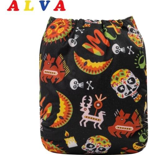 Alvababy Digital Positioned Reusable Modern Cloth Nappy with 1pc Cloth Diaper Insert