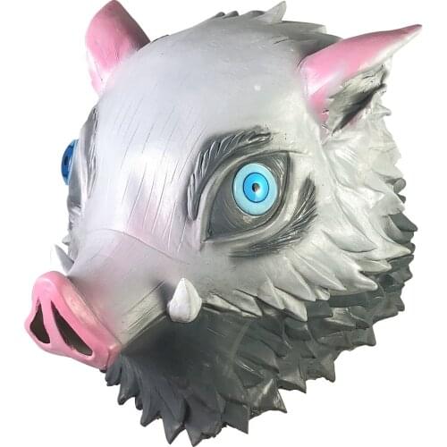 Anime Demon Slayer Kimetsu no Yaiba Cosplay Hashibira Inosuke Mask Wild Boar Mask Latex Adult child Halloween Costume Prop Gift