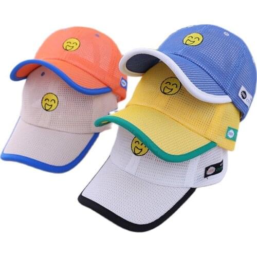 Doitbest Mesh Children Baseball Cap Summer Breathable Cartoon smile-face kids Hats Boys Girls Caps child snapback Hat gorras