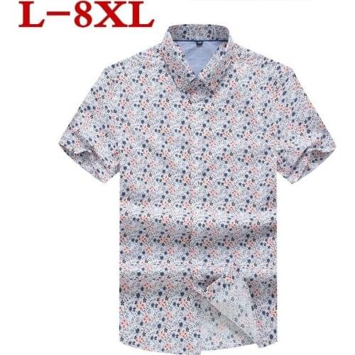Brand 8XL plus New size Camisas Men Hawaii Beach Leisure Fashion Floral Tropical Seaside Hawaiian Shirt