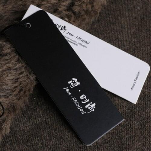 Paper clothing hang tags custom art paper garment swing hang tags with eyelet /labels for clothes with free logo brand print