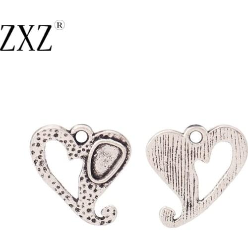 ZXZ 20pcs Tibetan Silver Hammered Heart Charms Pendants Beads for Bracelet Necklace Jewelry Making Findings 20x18mm