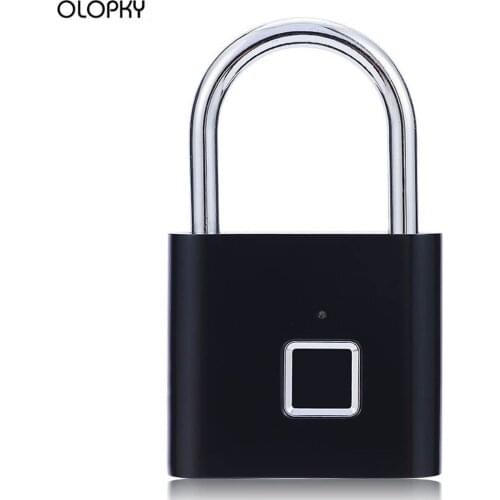 New USB Rechargeable Quick Unlock/Easy Carry Smart Fingerprint Padlock/ Keyless USB Biometric Lock/Fechadura Biometrica/Candado